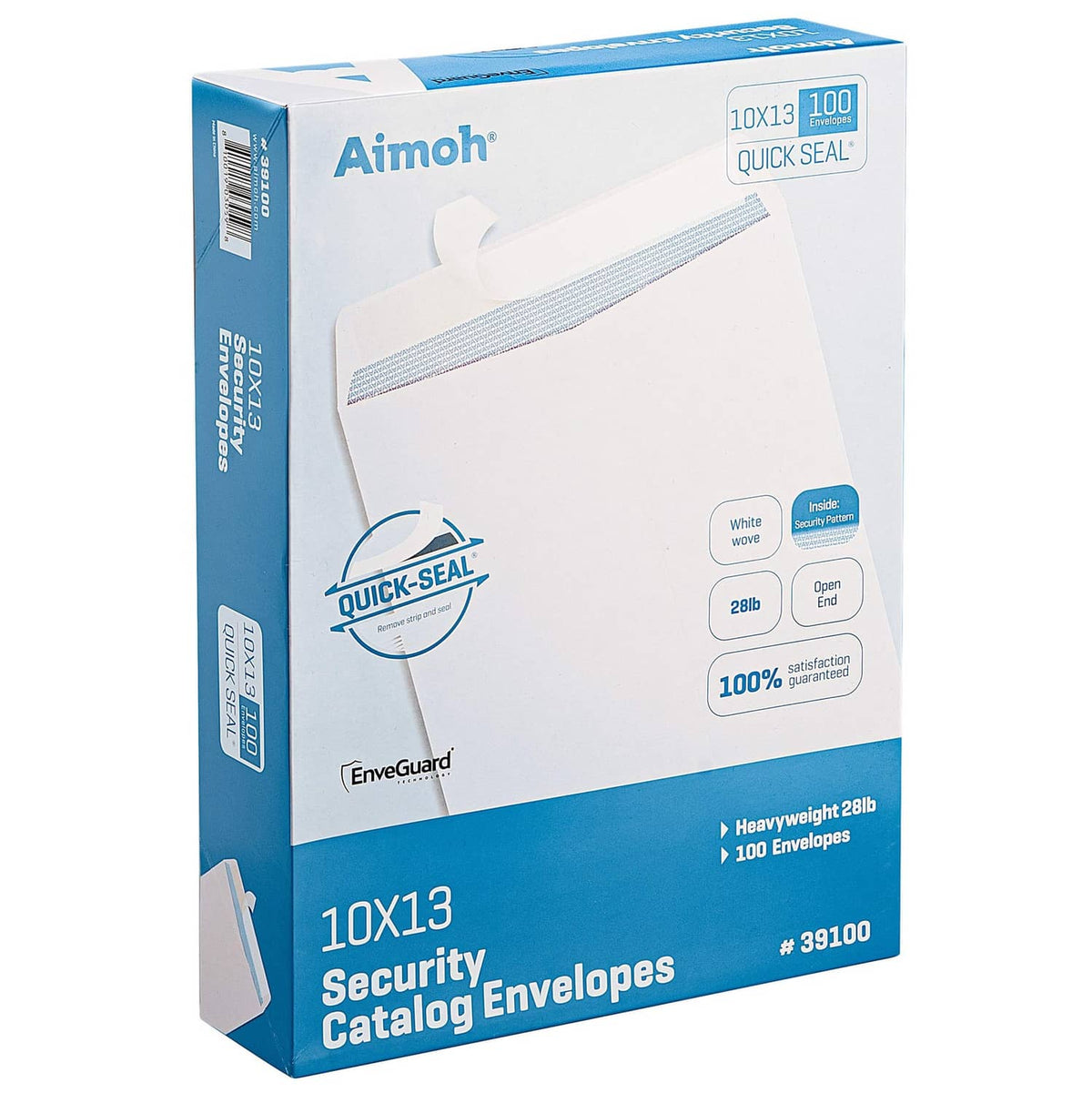 Aimoh self-seal security envelopes 10x13, white, Quick-Seal strip