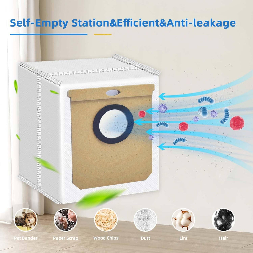 Dust bag with round port and anti-leakage arrows, beige filter pouch