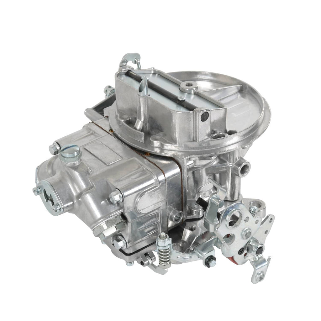 2-barrel carburetor with manual choke, polished aluminum body and inlet outlet fittings