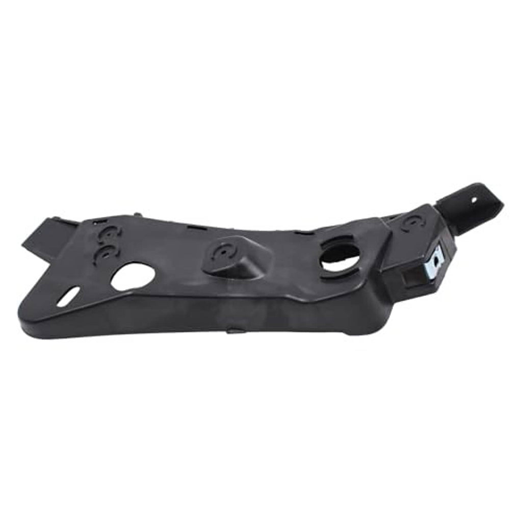 Rear edge bumper fender holder bracket, black plastic with peg and slot openings