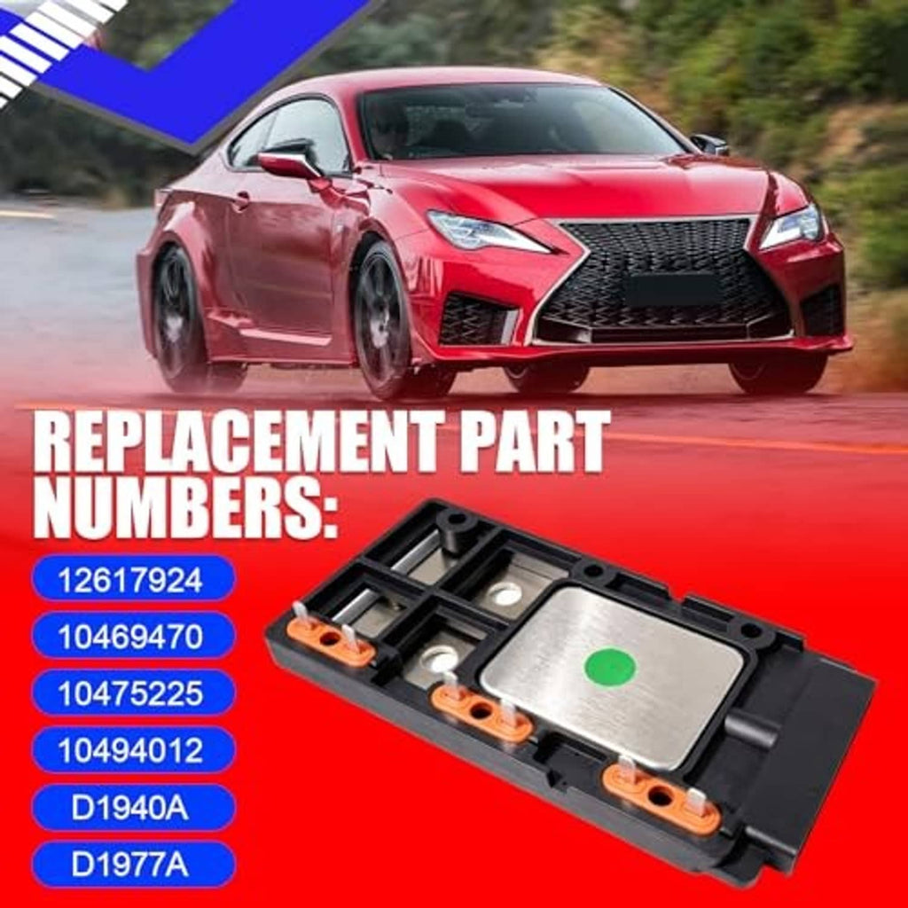 Engine ignition control module replacement part with black housing and orange connector points