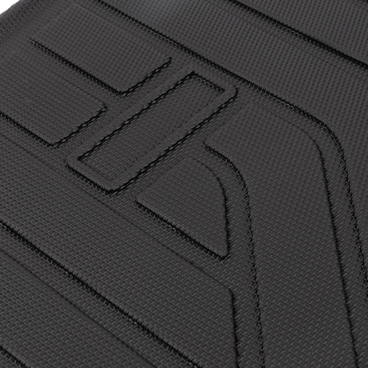Waterproof cargo liner set with molded protective channel and stitched seams