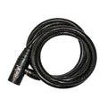 Self-coiling cable lock with black braided cover and coiled loop, Hme handle