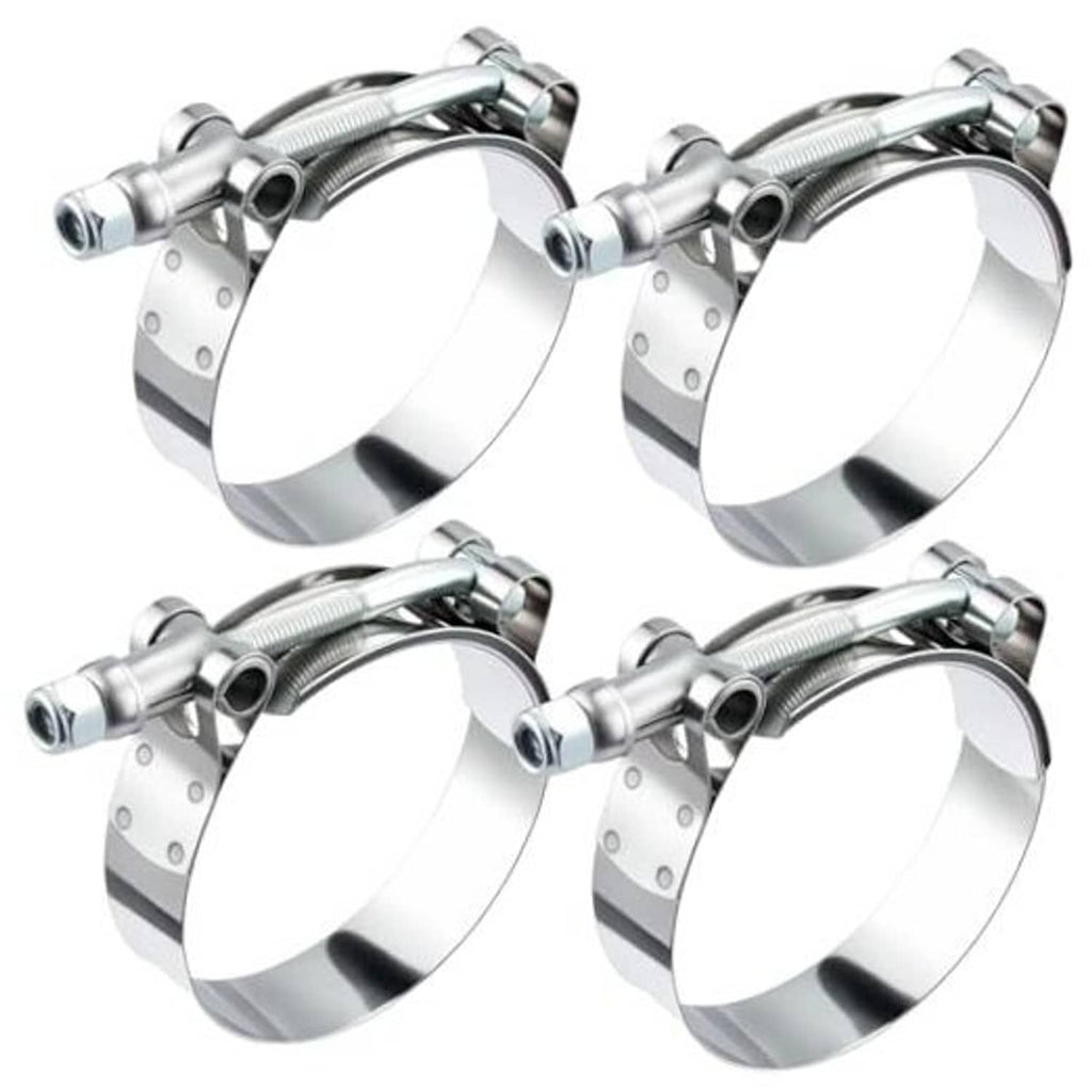 Stainless steel T-bolt hose clamp set with T-bolt screw and perforated band