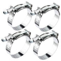 Stainless steel T-bolt hose clamp set with T-bolt screw and perforated band