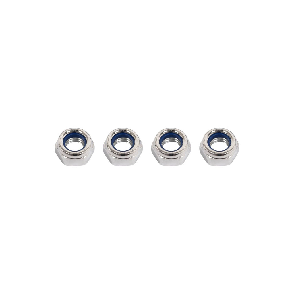 Set of four chrome lock nuts for ski wear bar installation