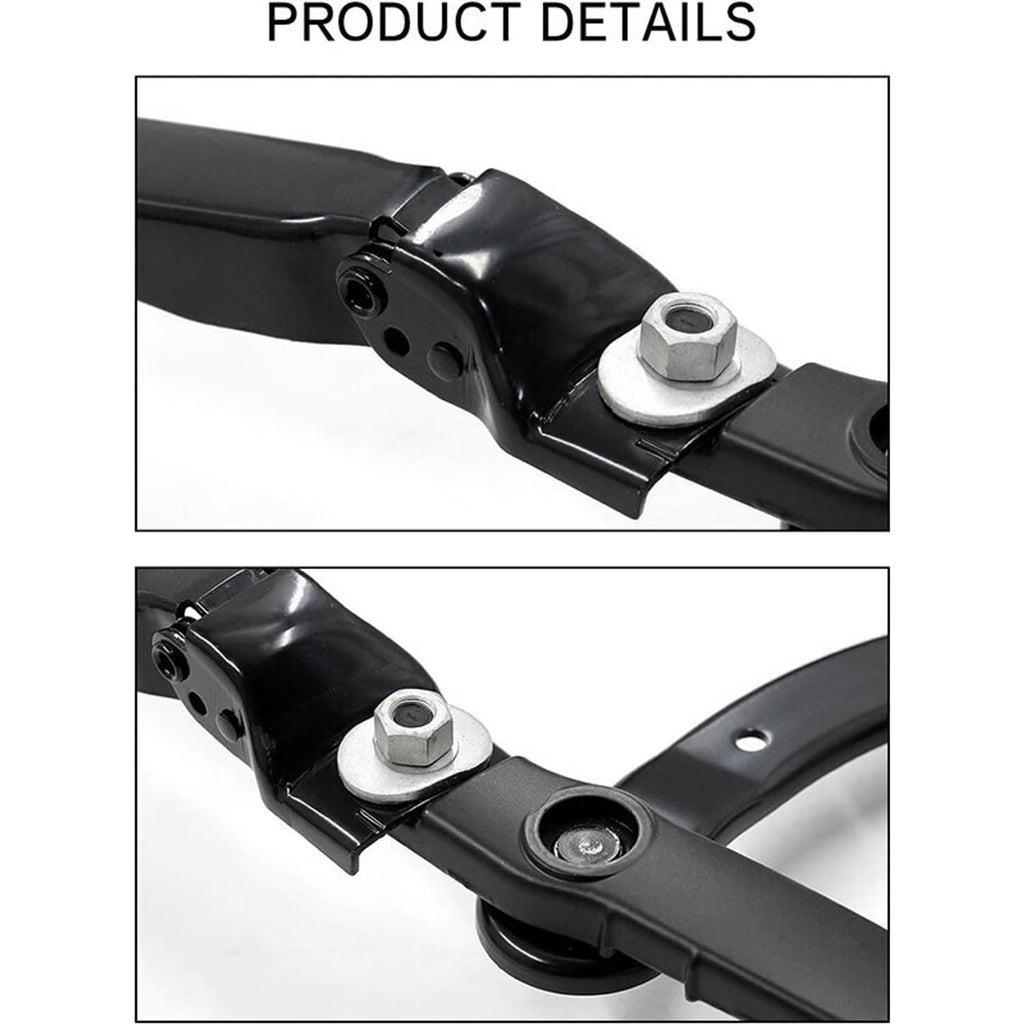 Black wiper arm close-up of nut bolt and pivot ball joint.