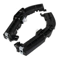 Left front bumper support bracket with black plastic frame and metal mounting tabs.