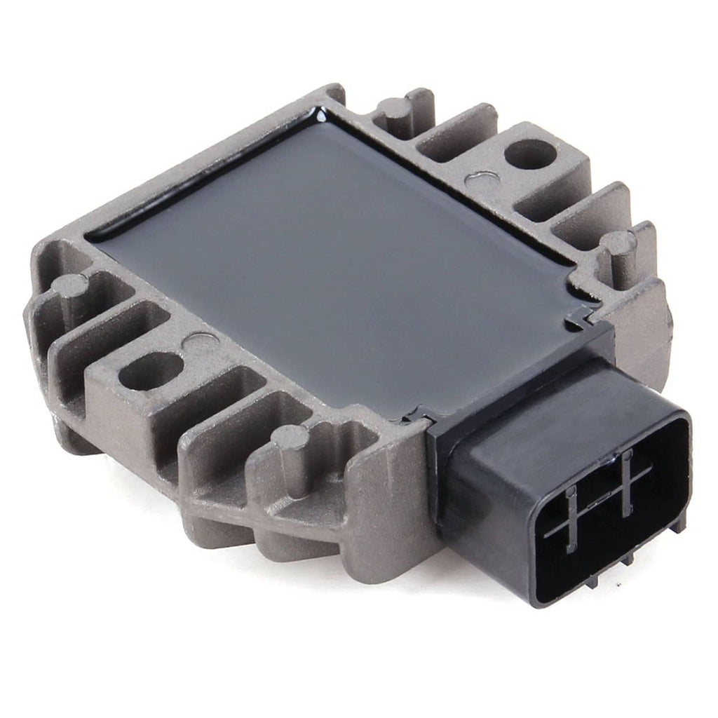 Voltage regulator rectifier unit underside view with black output connector