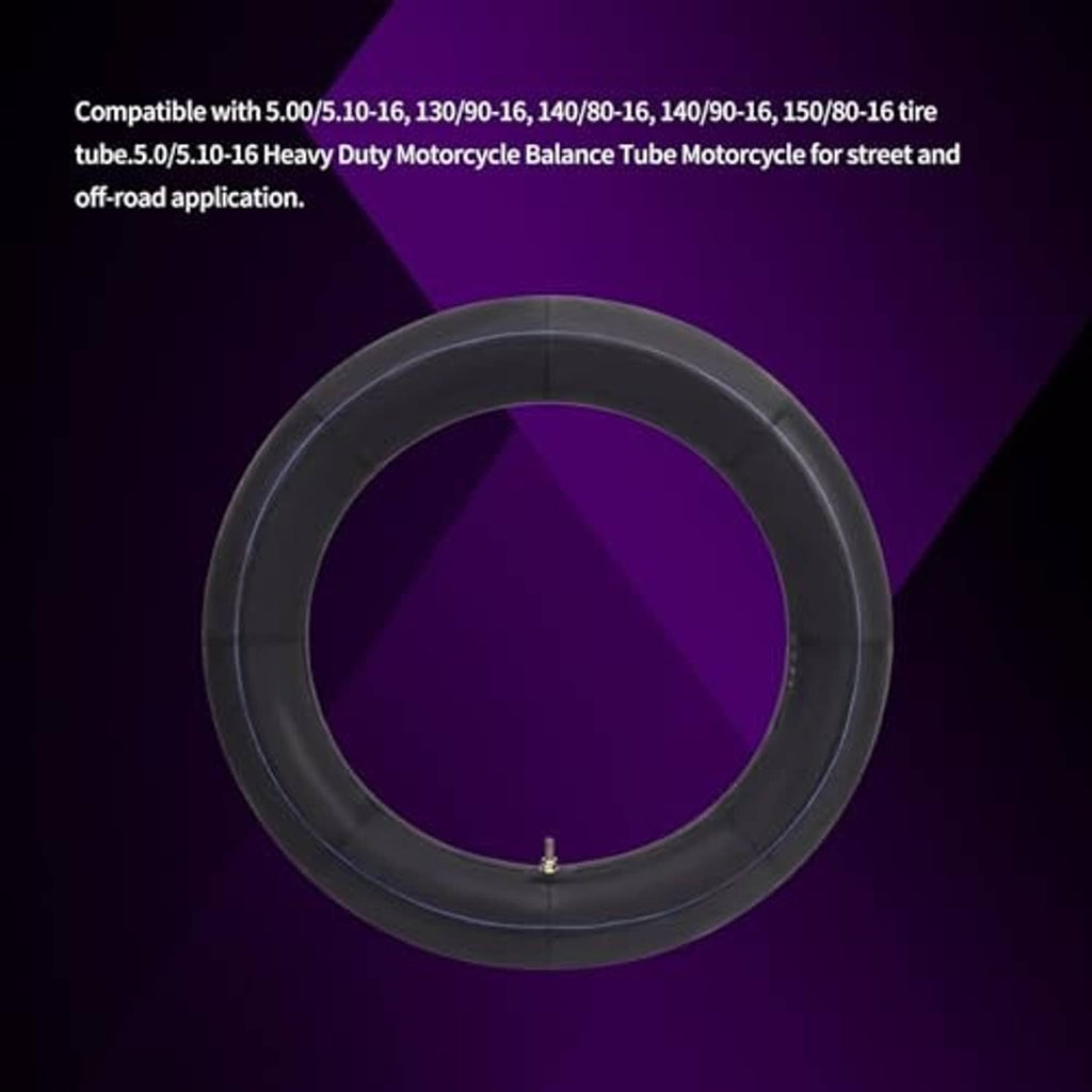 Motorcycle inner tube ring with air valve stem, full circular view
