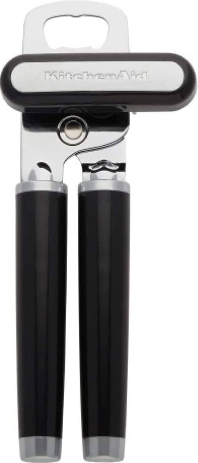 KitchenAid black can and bottle opener with dual cylinder handles