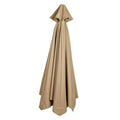 Beige patio umbrella replacement cover with gathered top and long skirt
