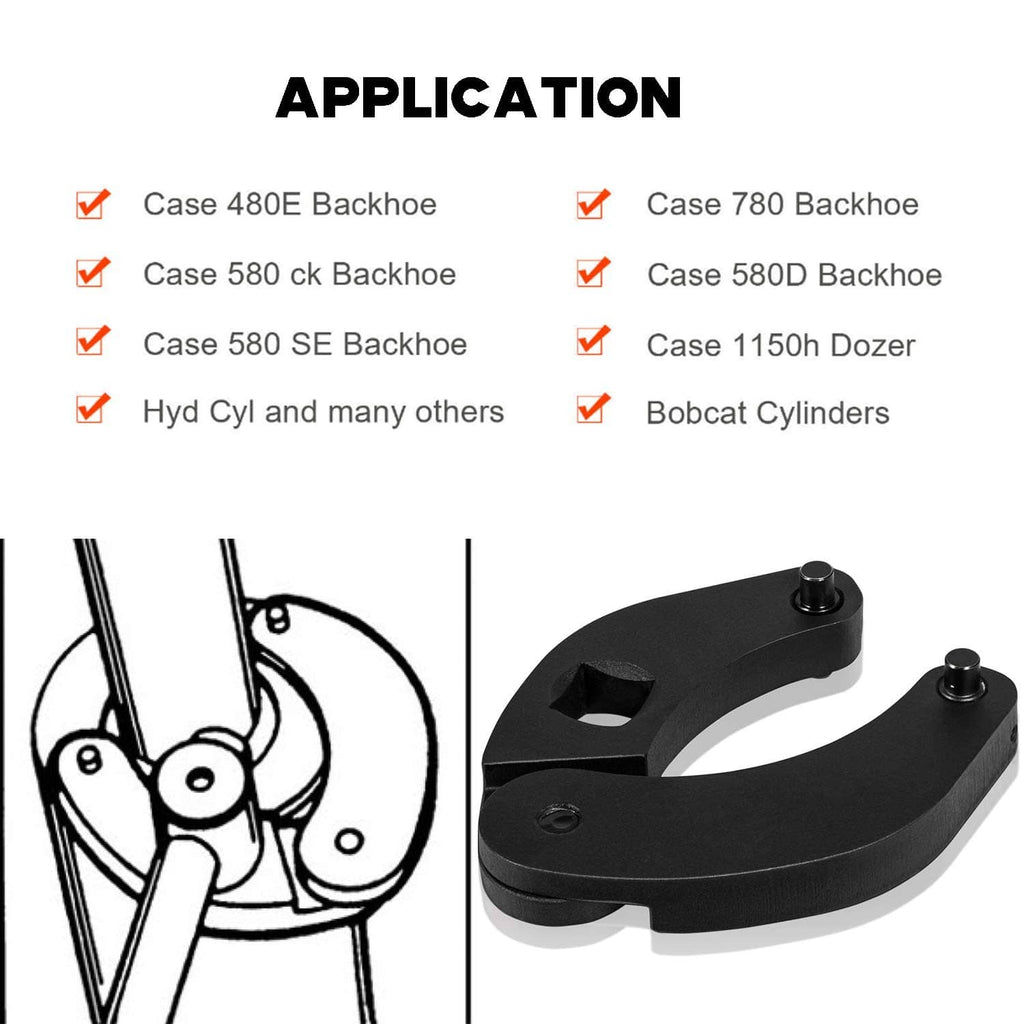 Black adjustable gland nut wrench tool head shown with application style layout