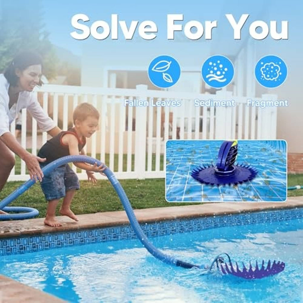 Purple finned seal disc on pool cleaner for removing debris, spiked rubber edge