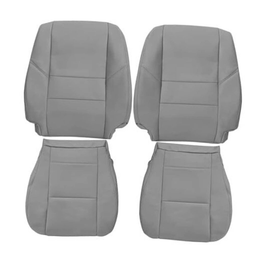 Gray front driver and passenger seat back and bottom replacement covers, 4-piece set