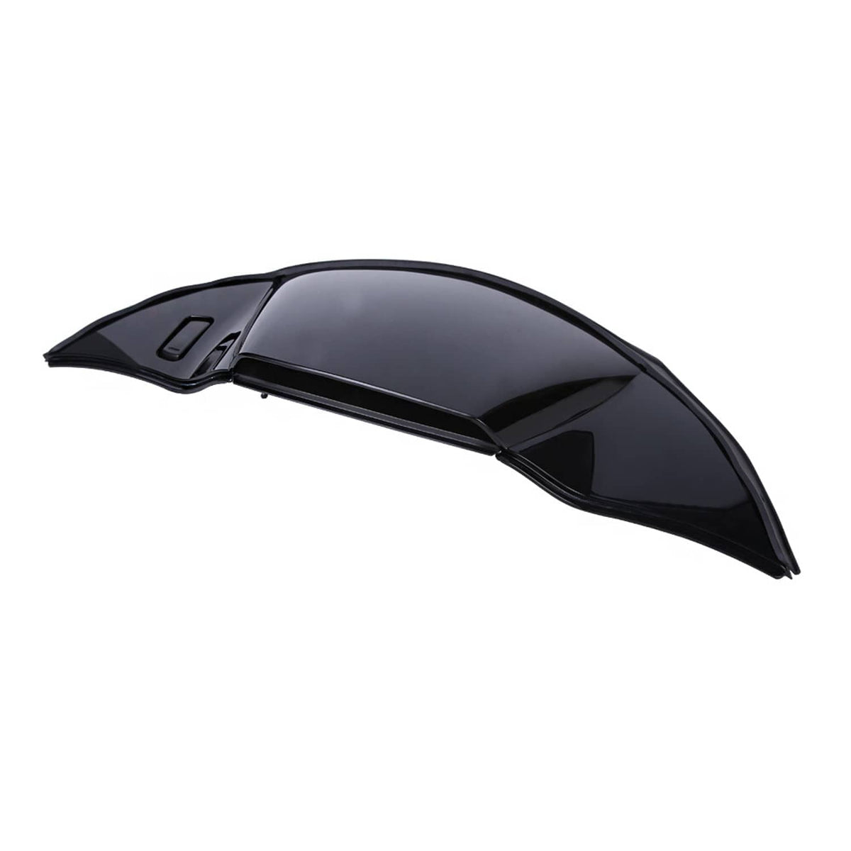 Black air duct fairing cover top view, curved side fairing with vent cutout