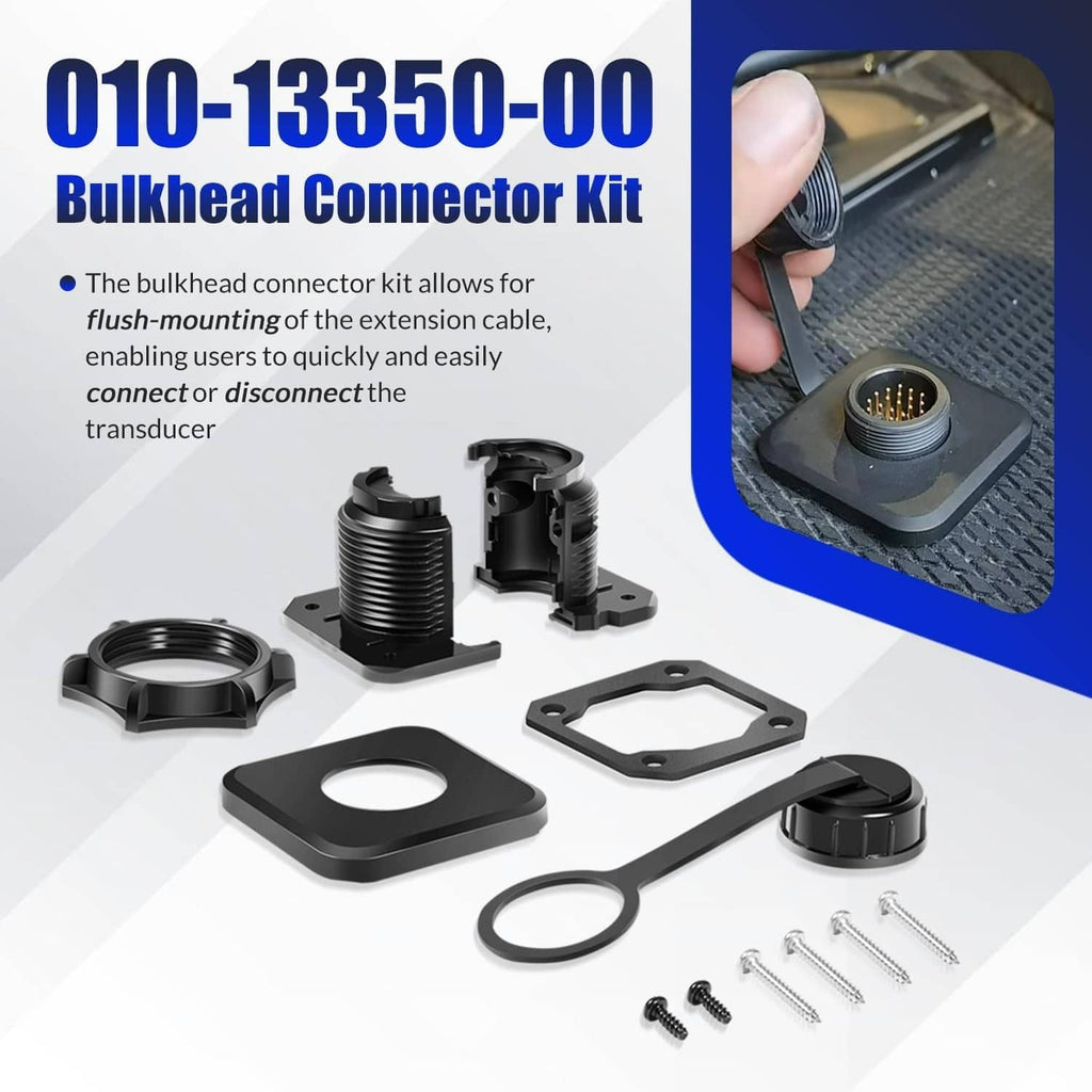 Bulkhead connector kit with faceplate, mounting plate, gasket, and included hardware