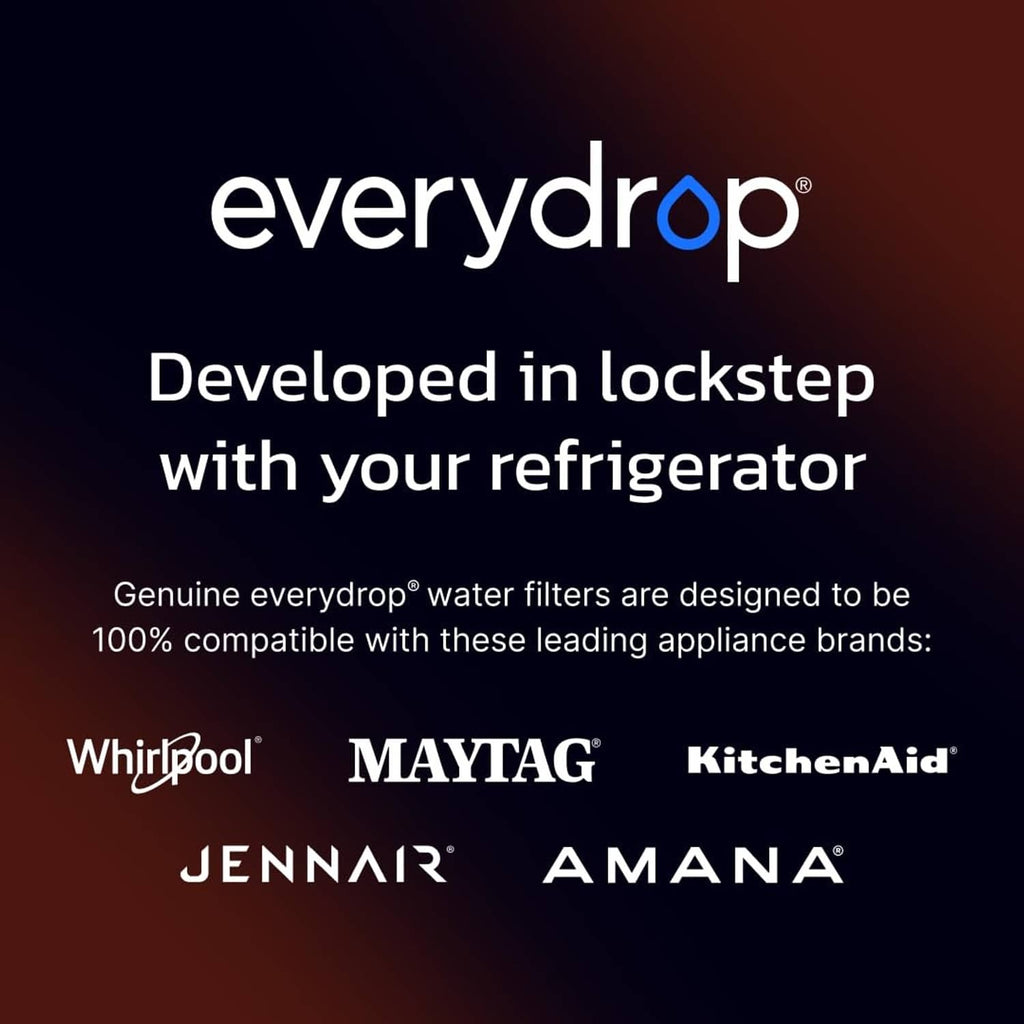 everydrop logo and compatibility text for refrigerator water filters