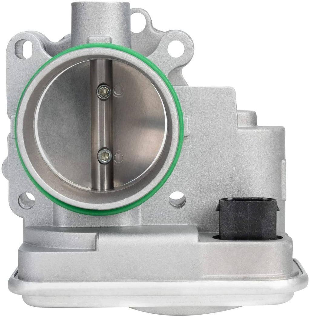 Throttle body with green gasket ring and circular throttle bore