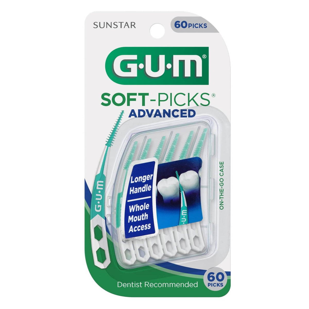 G•U•M Soft-Picks Advanced dental pick value pack with 60 picks