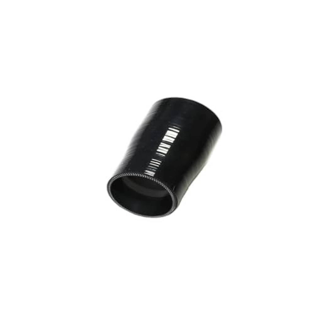 Black silicone hose reducer, short curved tube with flared opening