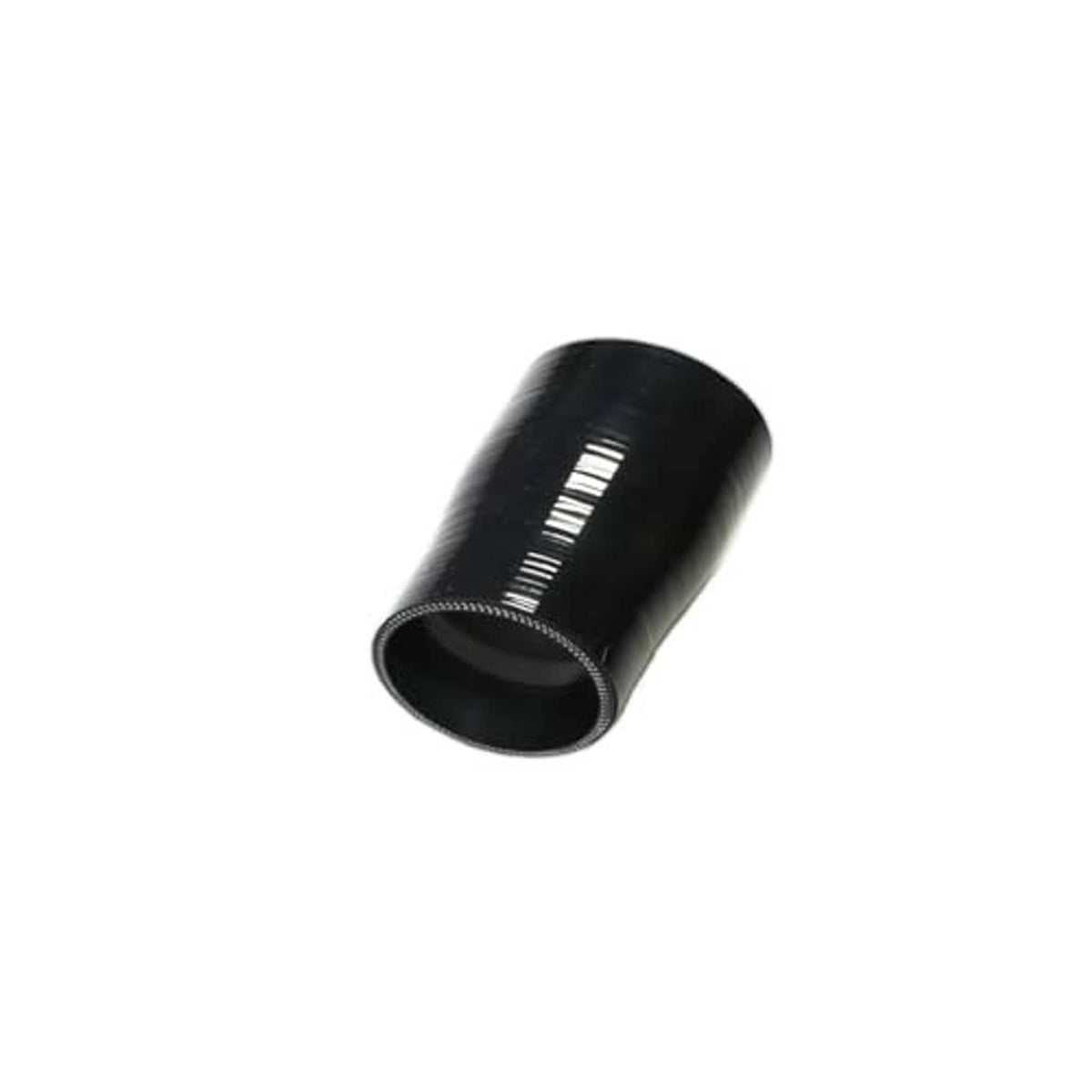 Black silicone hose reducer, short curved tube with flared opening