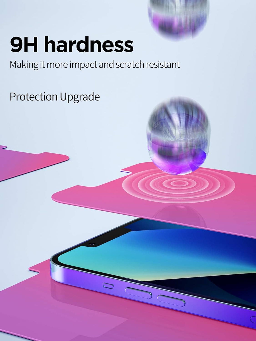 9H tempered glass privacy screen protector with curved-edge fit for iPhone