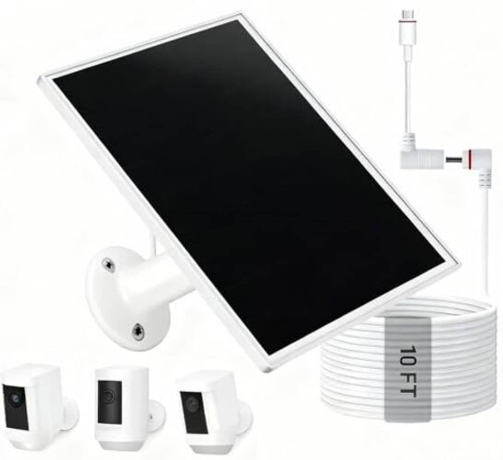 10W solar panel charger with ring mount bracket, coiled cable and USB-C connector