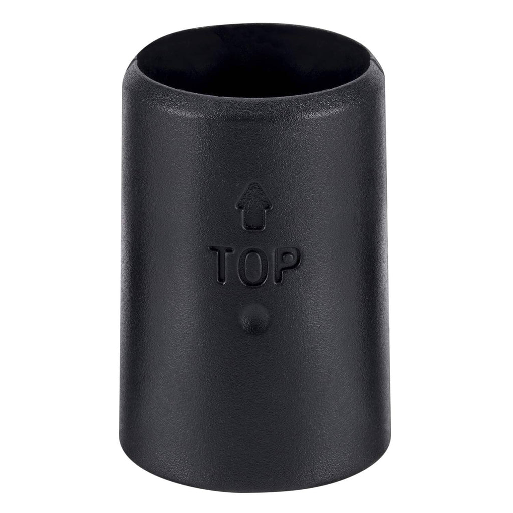 Black wire shelf lock clip sleeve with TOP mark, for 1-inch posts