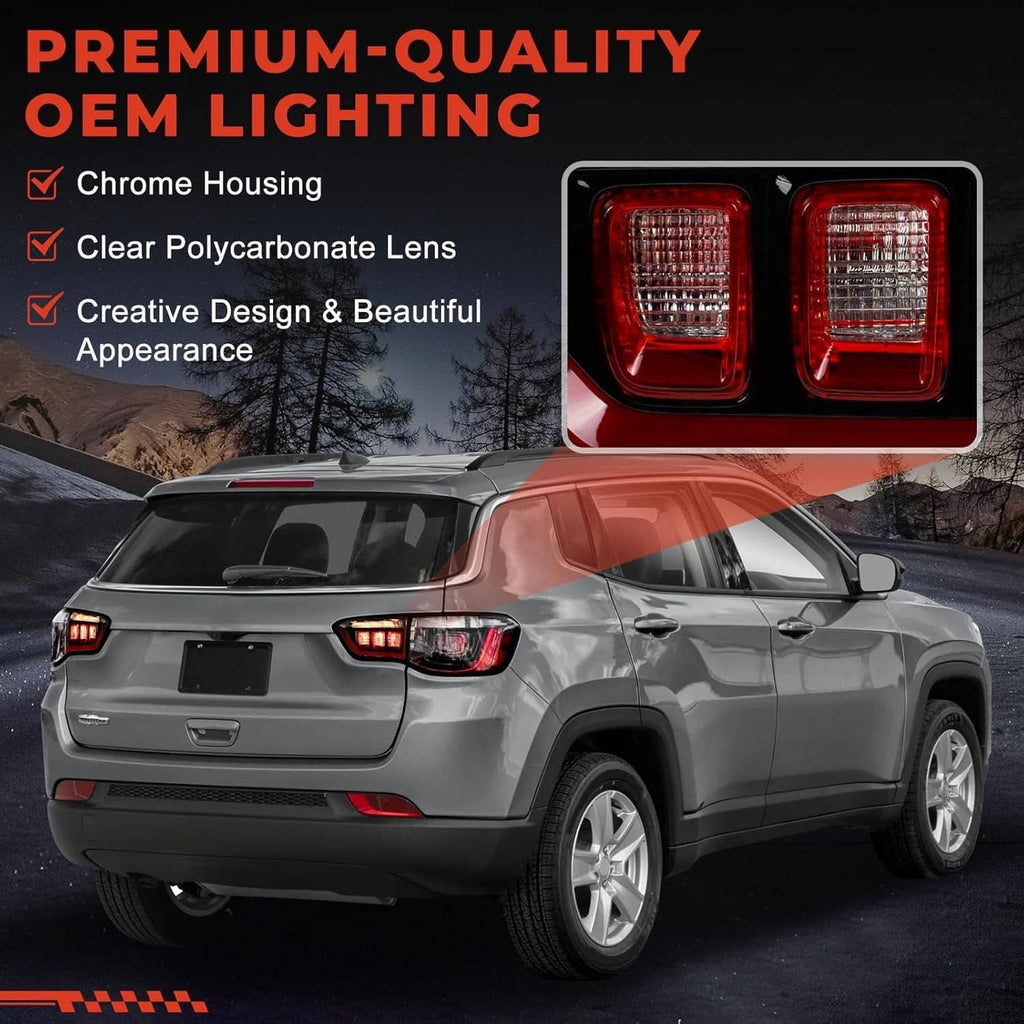 Right inner halogen tail light with chrome housing and clear polycarbonate lens