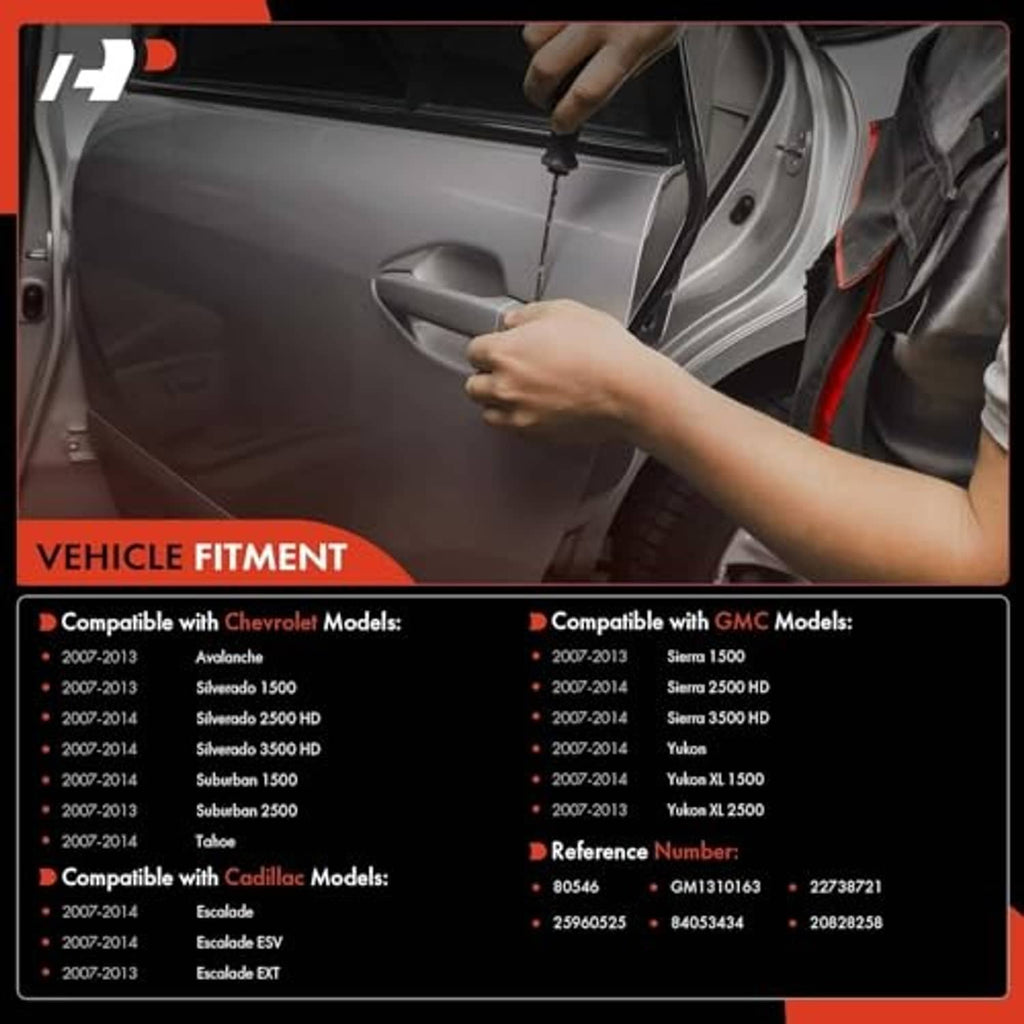 Hands installing a front left exterior door handle on a vehicle door.