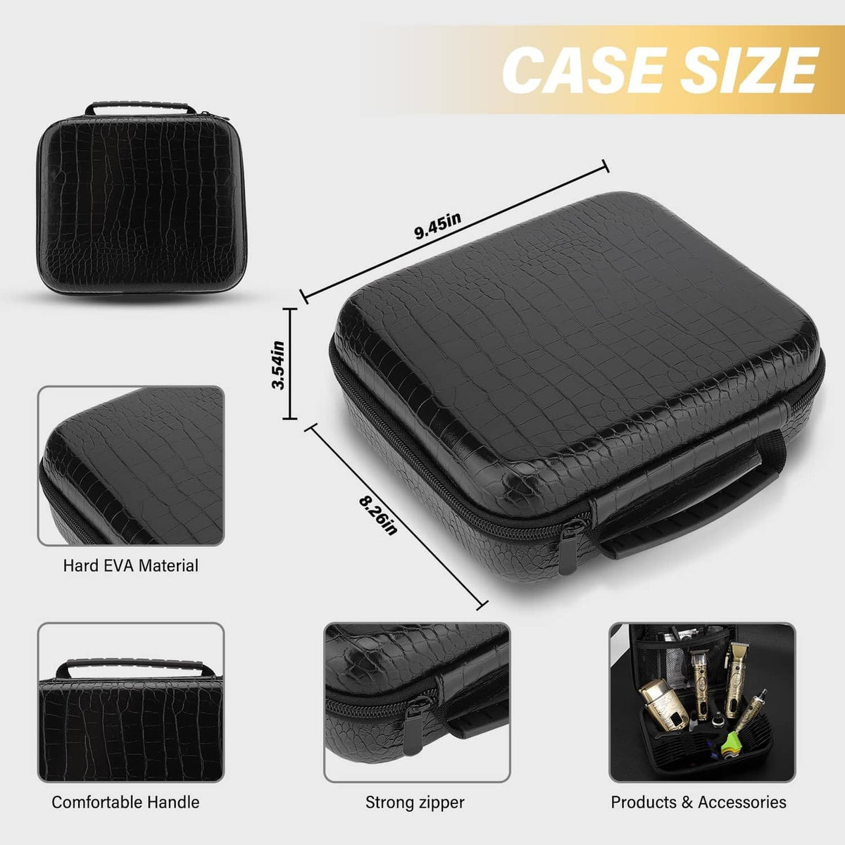 Black EVA storage case for GSKY hair and beard trimmer accessories
