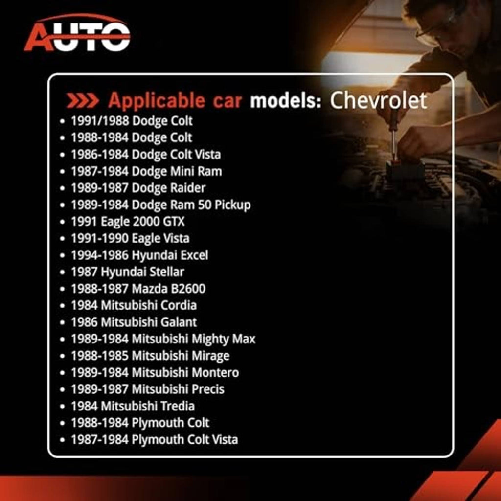 Auto promotional graphic listing compatible vehicle models