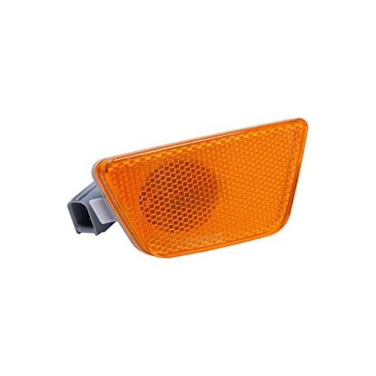 Front bumper amber side marker light with gray mounting bracket