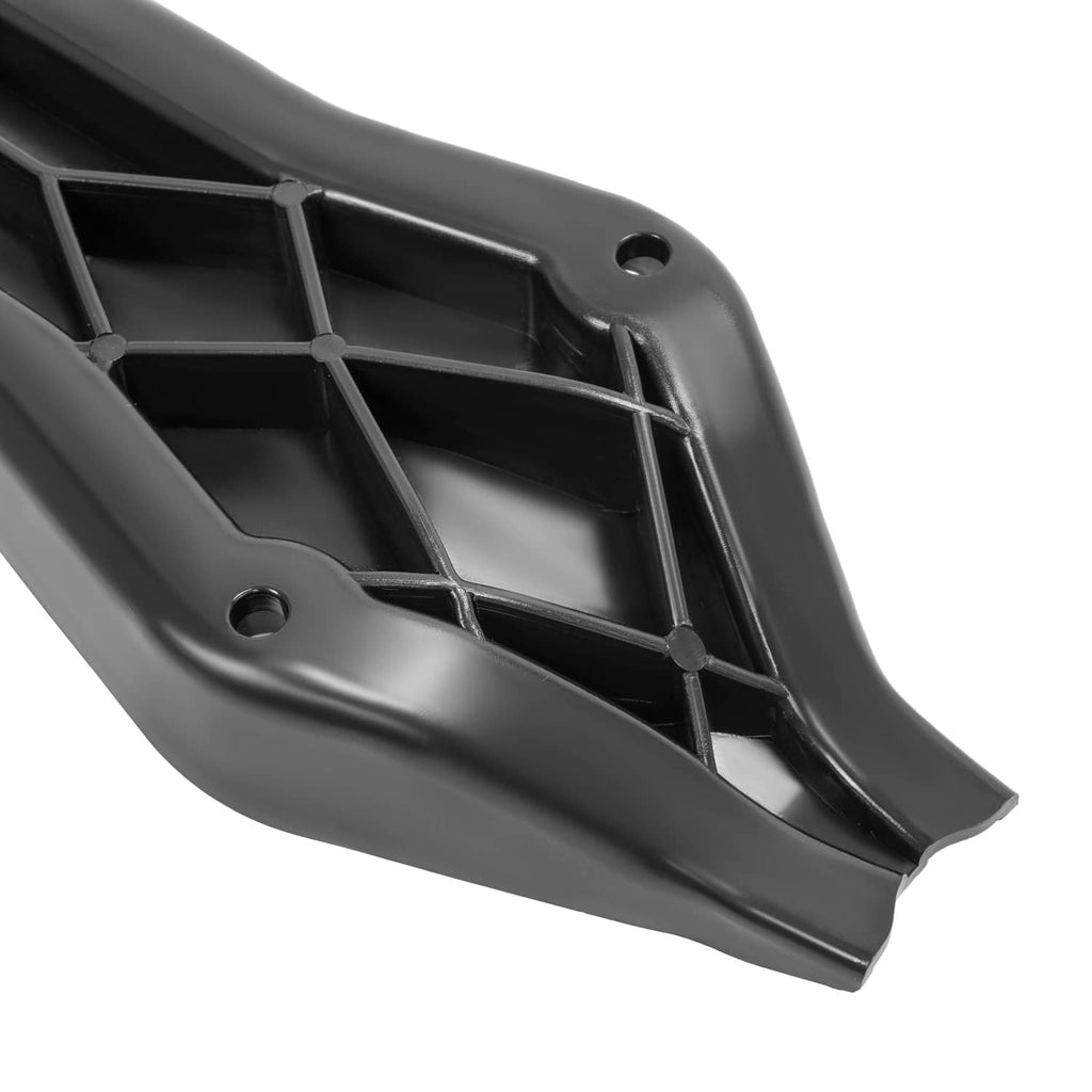 Black PE fuel caddy base end cap with screw holes and open channels