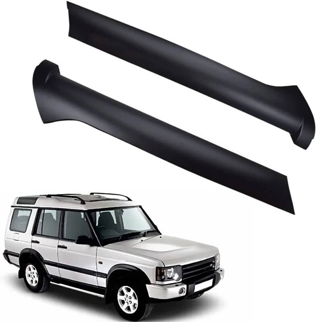 Black pillar trim moldings set, two long curved pieces