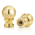 Solid gold ball lamp finial cap knob with threaded socket; 2-pack