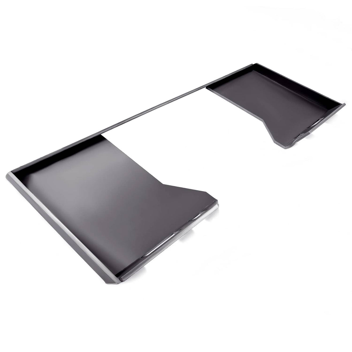 Hollow mount plate adapter with angled side arms and rectangular mounting openings