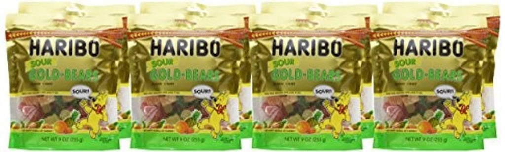 Pack of six HARIBO Goldbears sour gummi candy bags