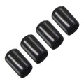 Black 13mm pool cue tip protector caps, rounded end, 4-pack