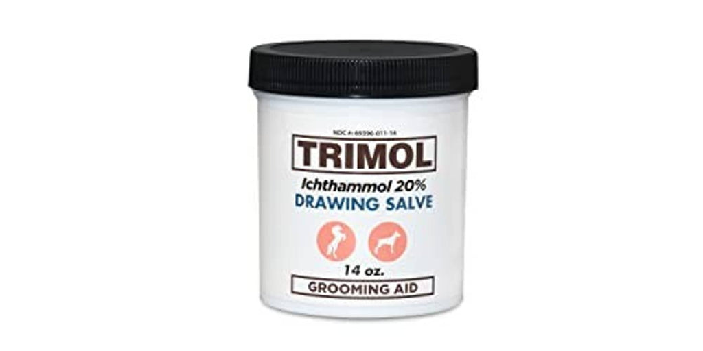 TRIMOL ichthammol 20% drawing salve tub with black lid, 14 oz