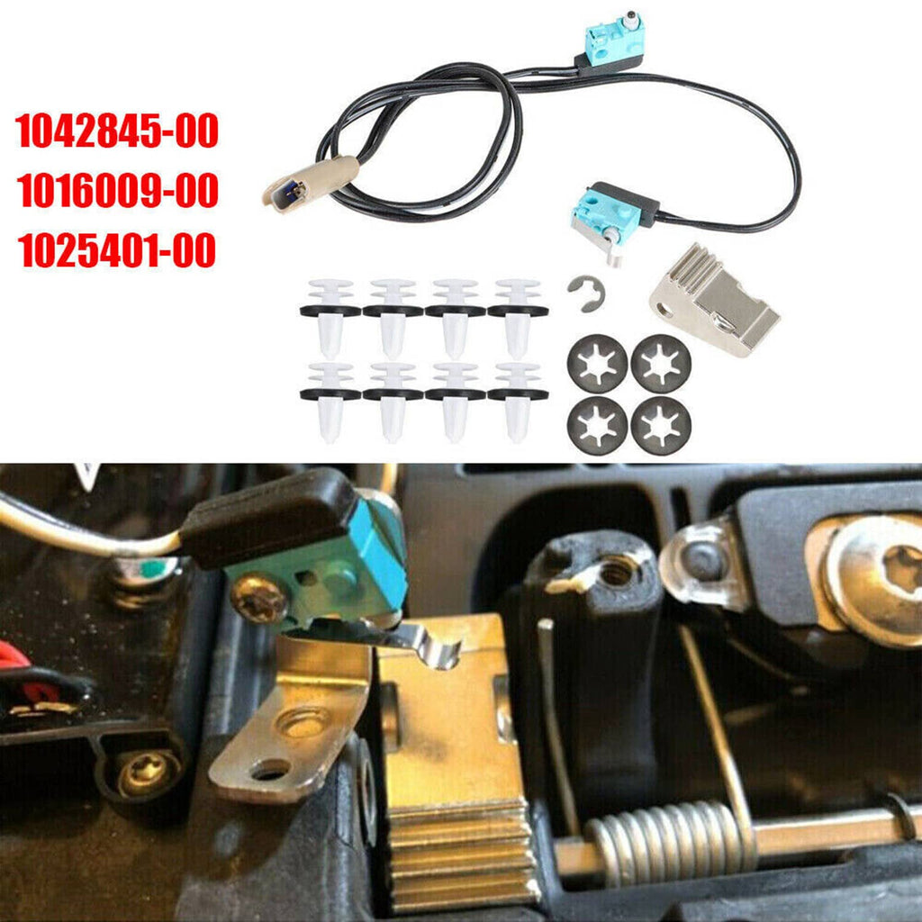 Door handle rebuild kit parts with wiring, star screws, and mounting bracket