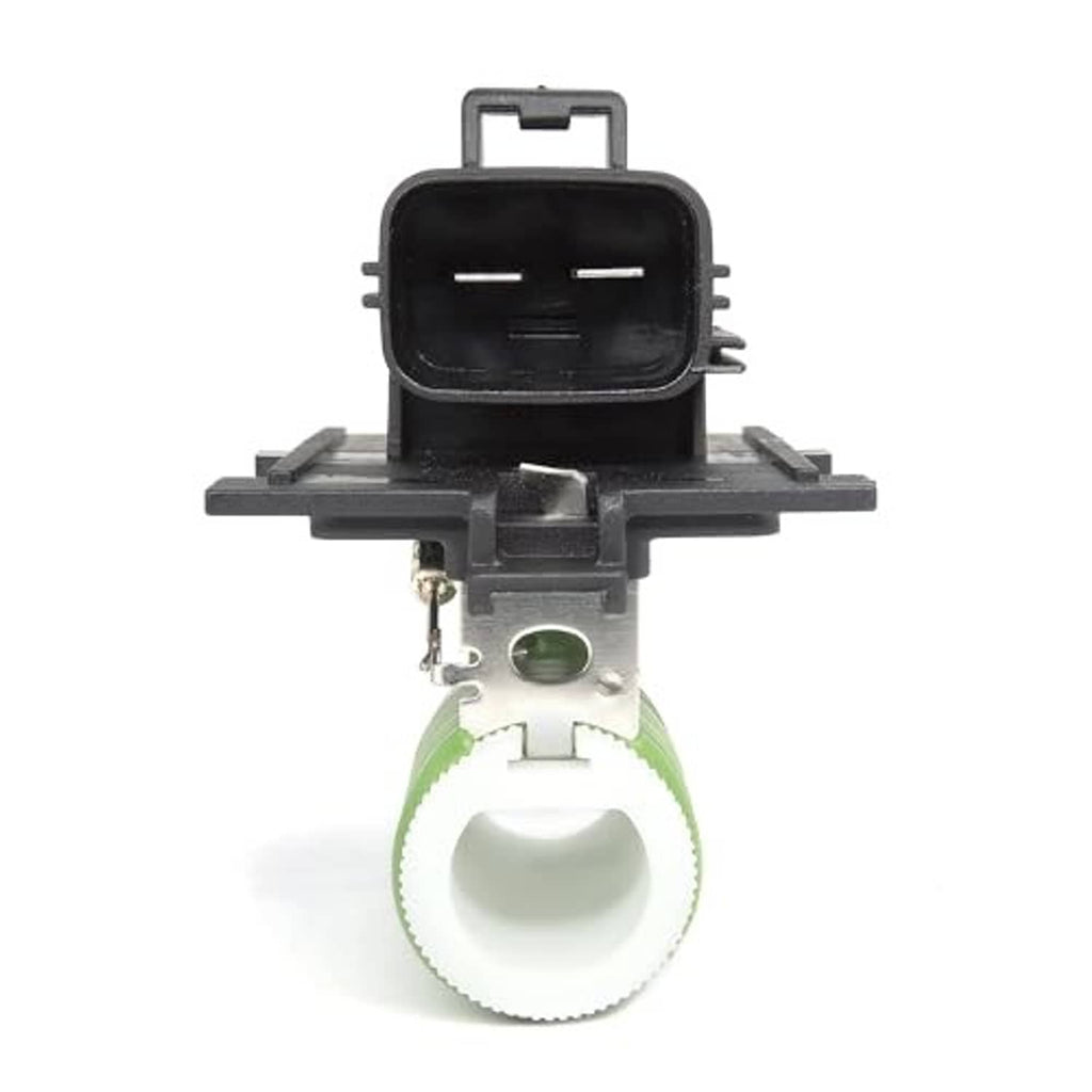 Engine cooling fan motor relay assembly, front view with black connector and white wheel
