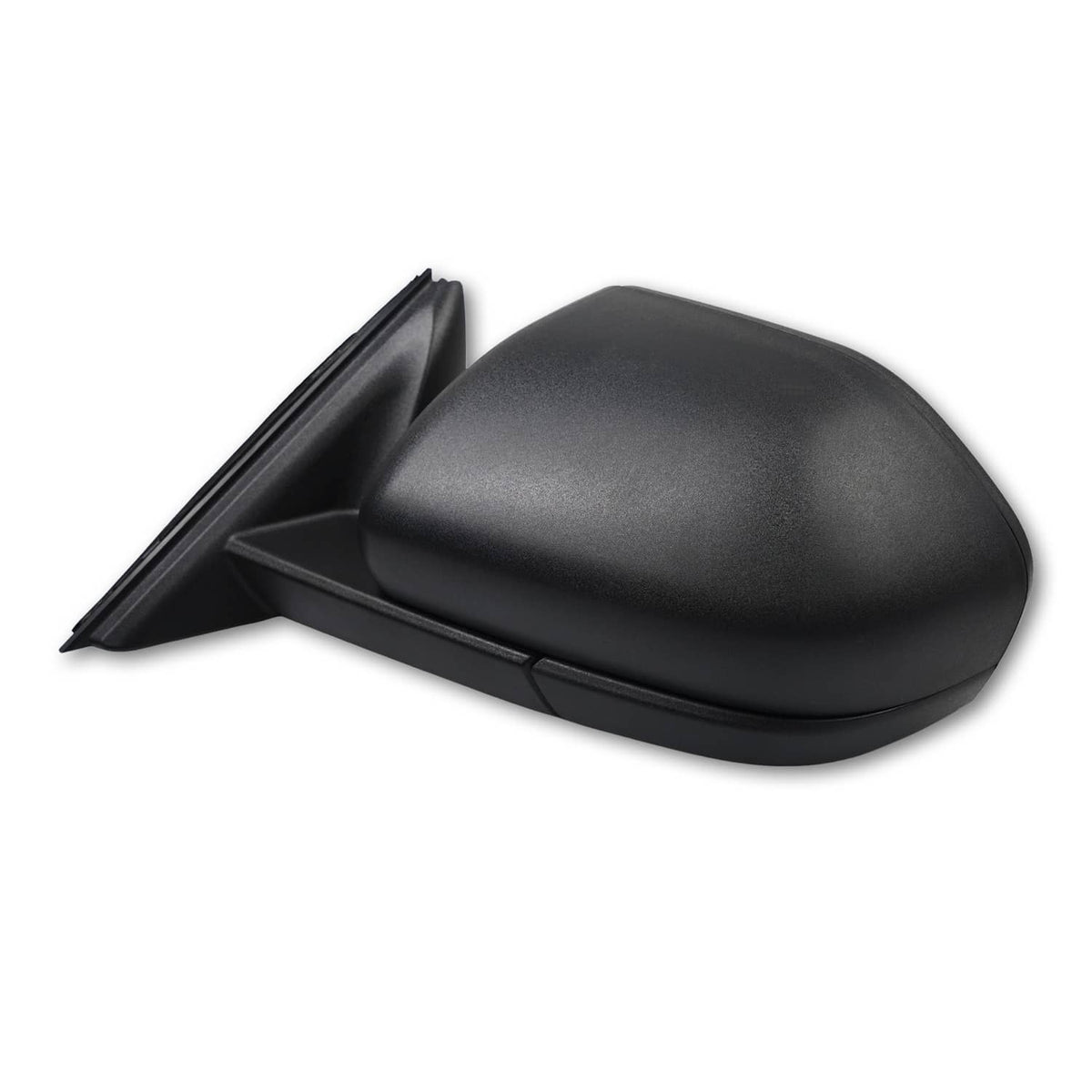Black side mirror housing with outer cover and open back panel