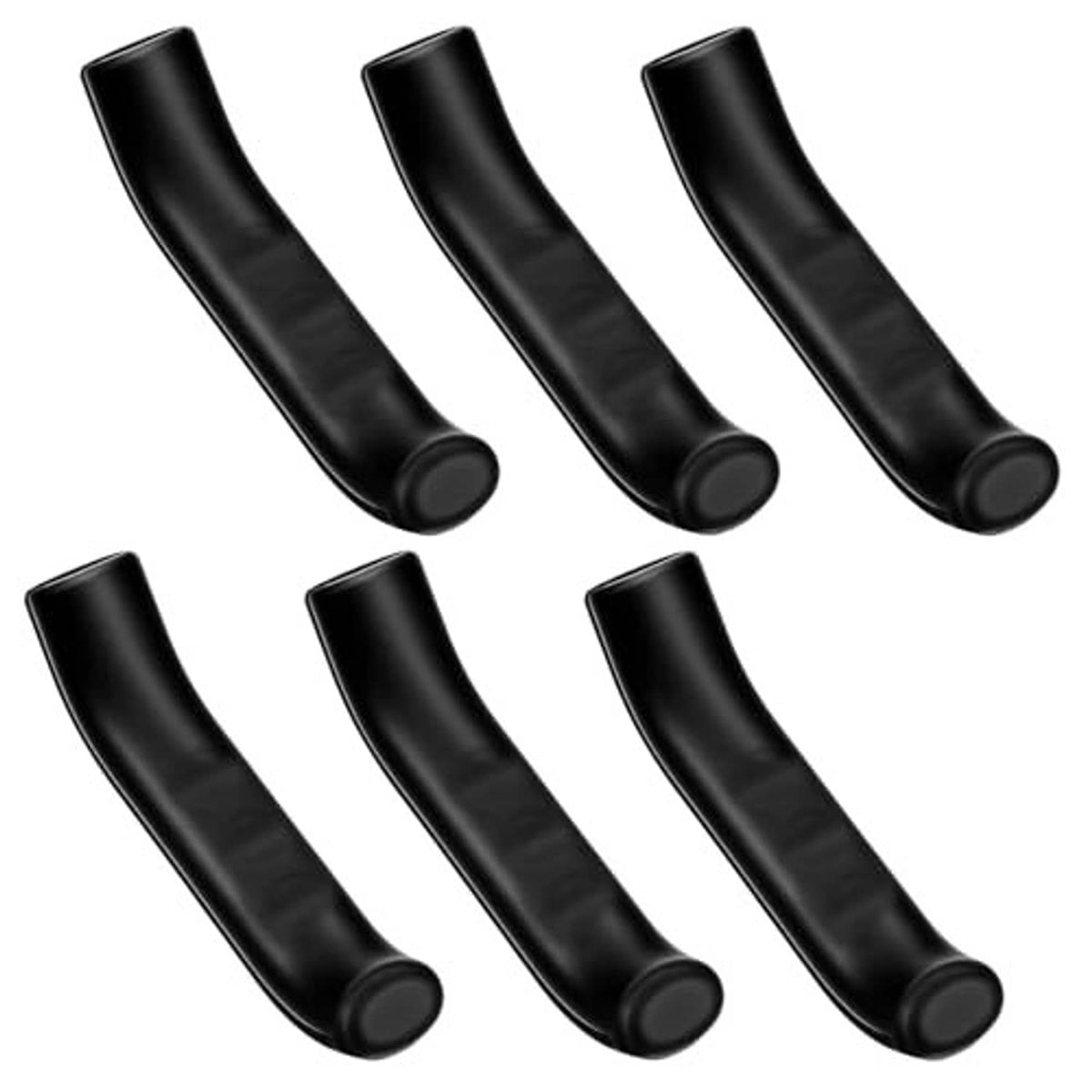 Black anti-slip silicone brake lever sleeves with molded end caps, multiple pieces