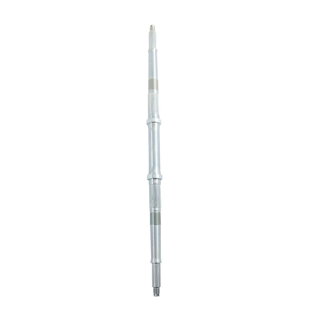 Rear differential axle shaft with straight metal shaft and splined end