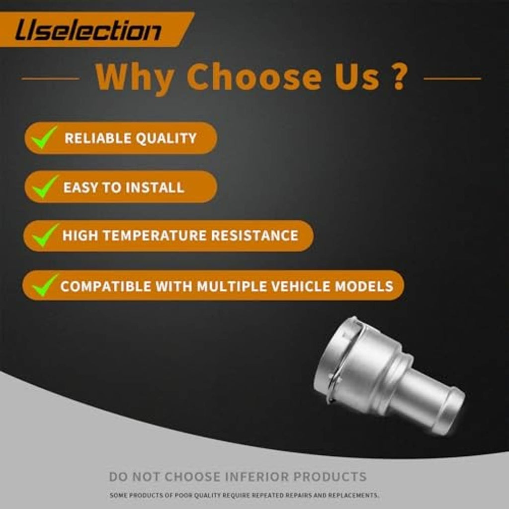 Aluminum quick connector cooling hose flange, silver, compact metal connector