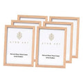 Natural oak wood 5x7 photo frames, set of 4 with clear glass front