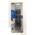 3-pack FORMA retractable ballpoint pens, black ink, 1.0 mm, comfort grip