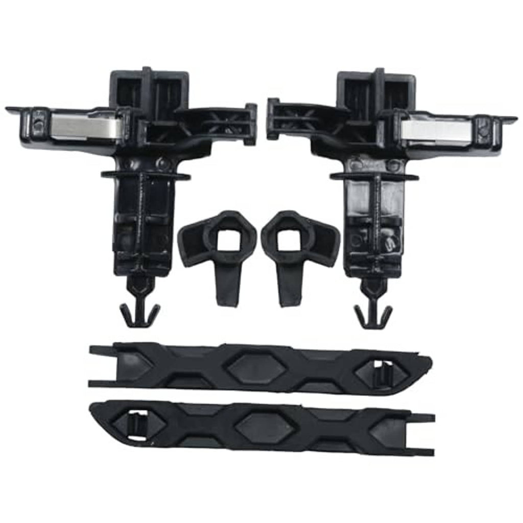 Black hood latch locking mechanism kit with two latch assemblies and side rails